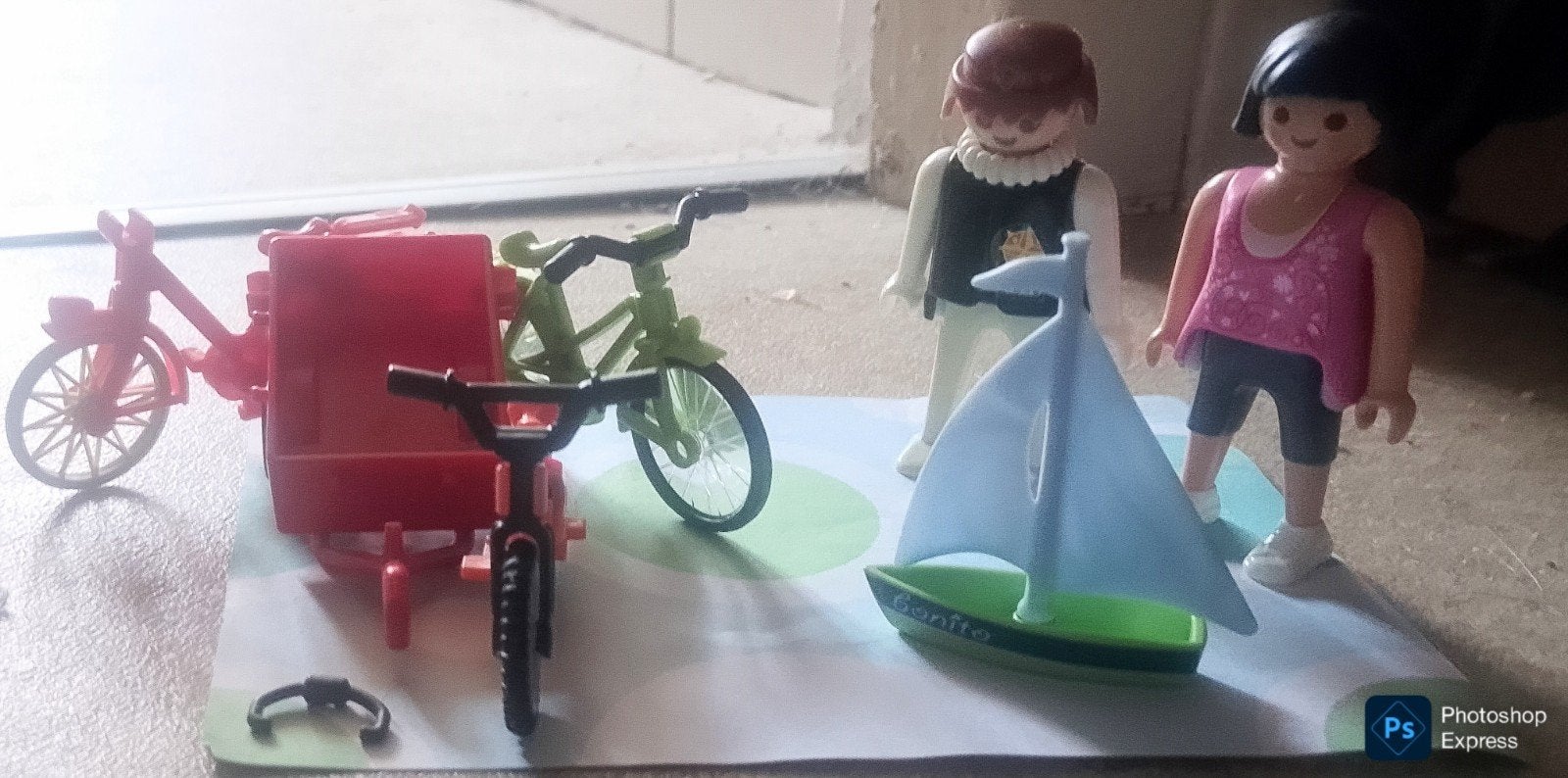Man En Vrouw Met 3 Fietsen, Aanhanger En Kinderzeilboot, Ophalen of Verzenden, Gebruikt, Losse onderdelen